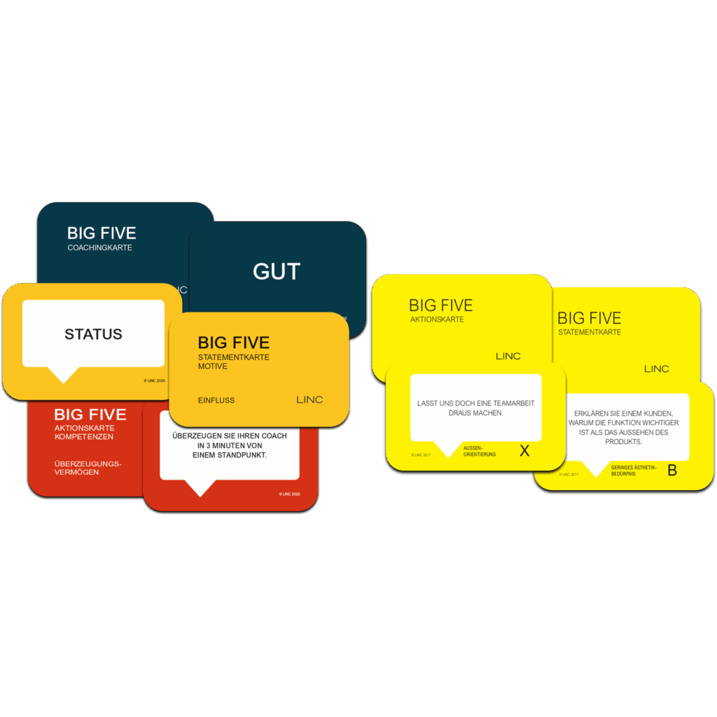 KARTENSPIEL-SET „BIG FIVE UND KOMPETENZEN + MOTIVE“ – LINC Personality Profiler
