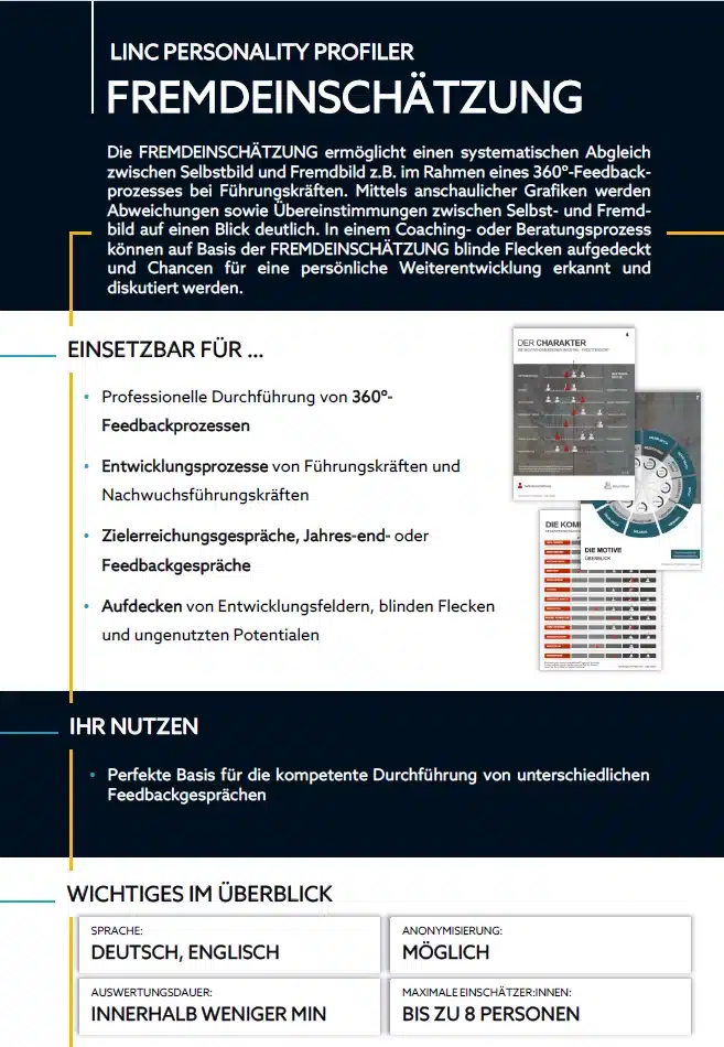 Fremdeinschätzung – LINC Personality Profiler